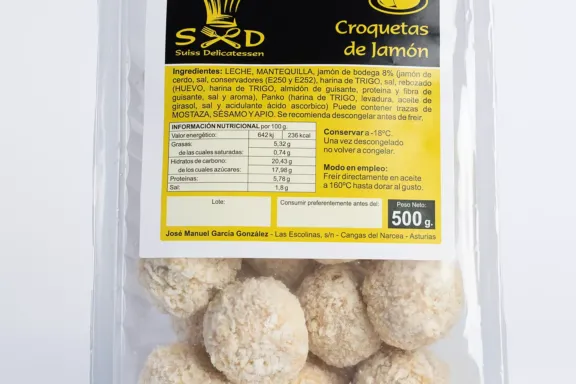 Paquete de croquetas de jamón.