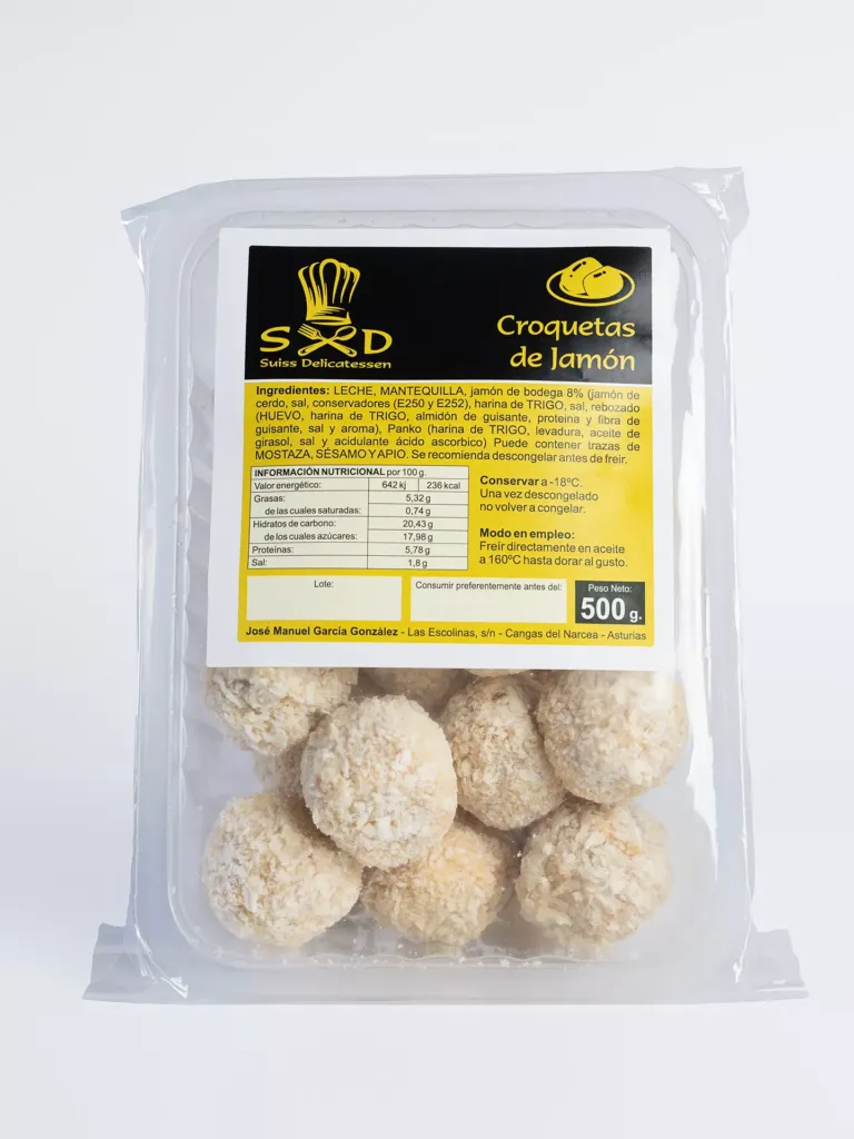 Paquete de croquetas de jamón.