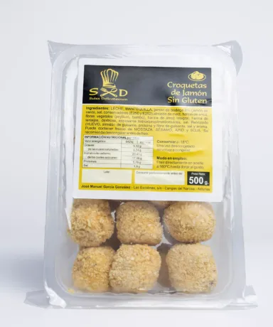 Paquete de croquetas sin gluten.